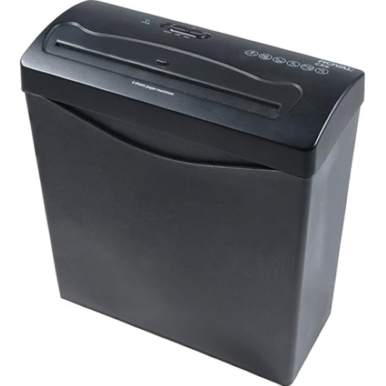 Royal Cx6 Paper Shredder Black 6-Sheet Compact Home Office Security Shredder